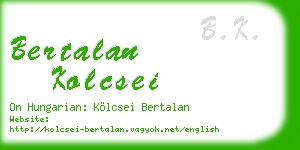 bertalan kolcsei business card