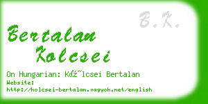 bertalan kolcsei business card